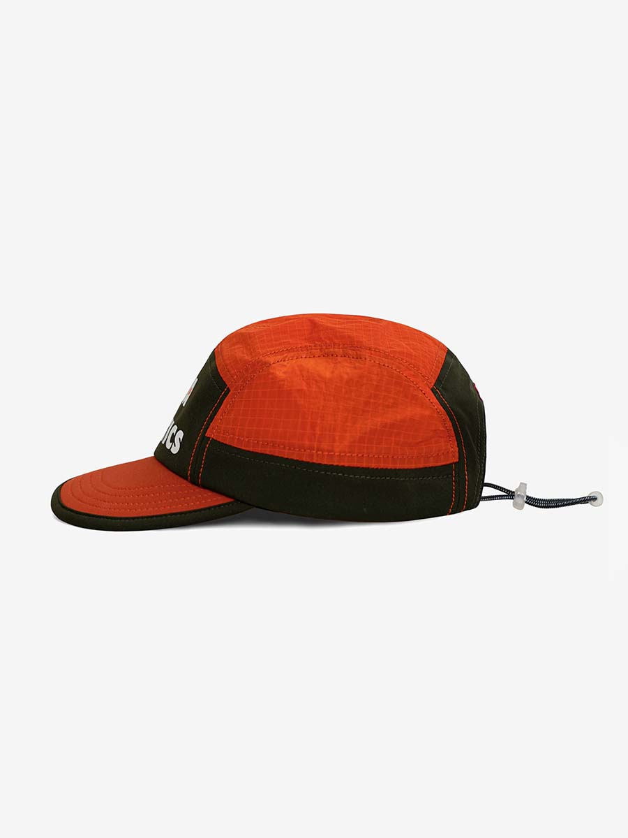 「ATHLETICS」Running Cap - olive green & orange