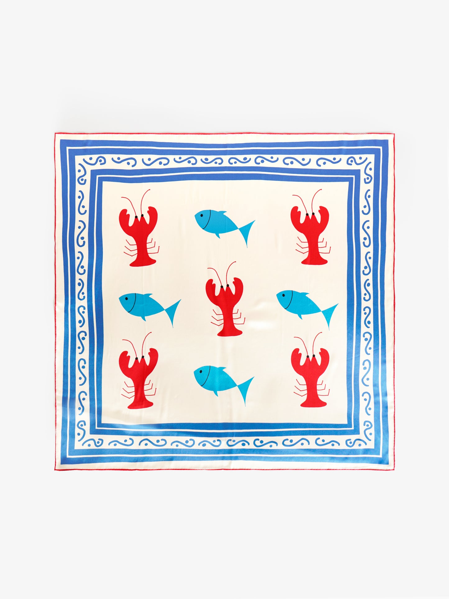 [Sea Friends] Scarves - Oriental Porcelain Blue Red
