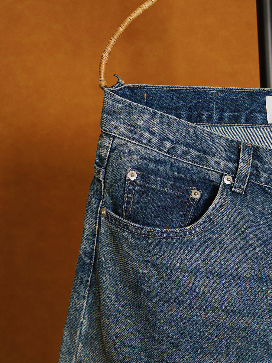 [Imported Okayama fabric] Jeans - blue