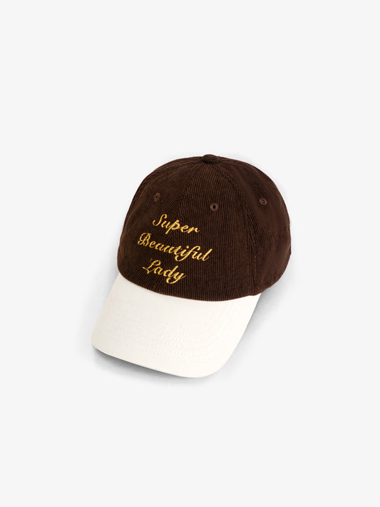 [Super Beautiful Lady] Cap - brown & white