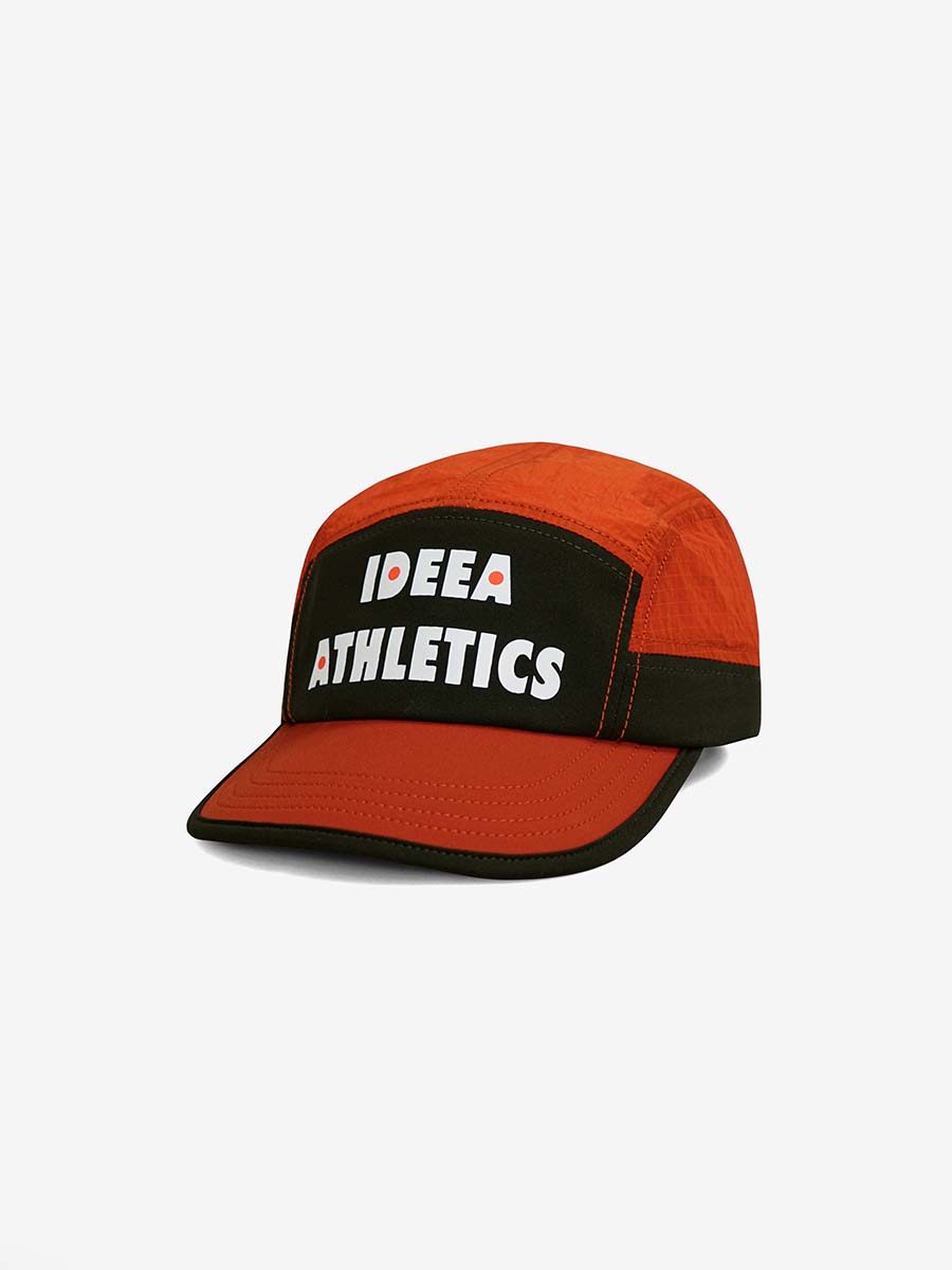 「ATHLETICS」Running Cap - olive green & orange