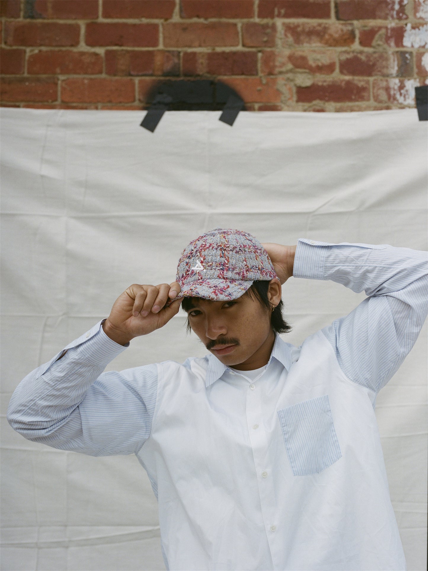 [Formula A] Cap - Red & Blue Woven Fabrics