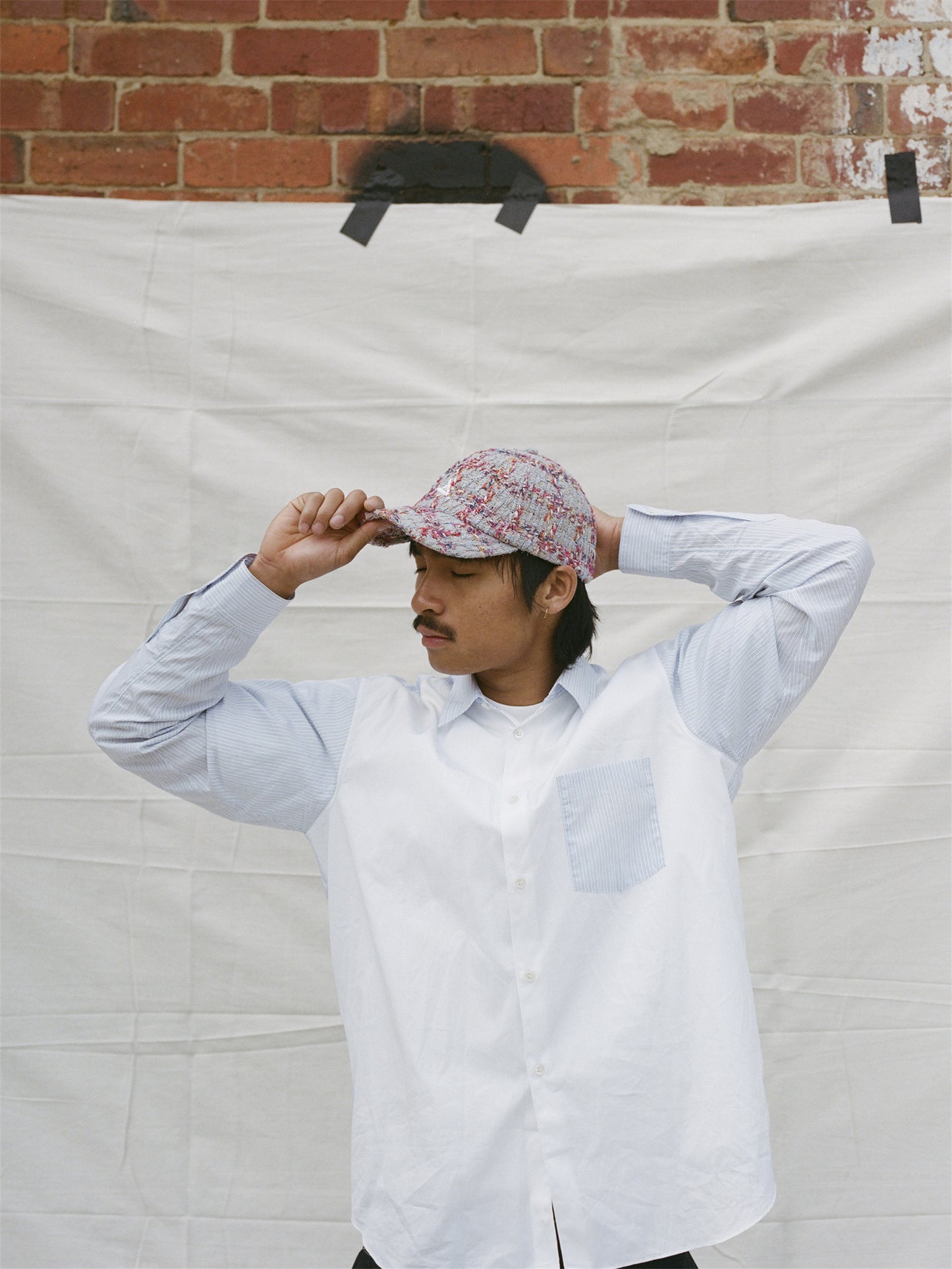 [Formula A] Cap - Red & Blue Woven Fabrics
