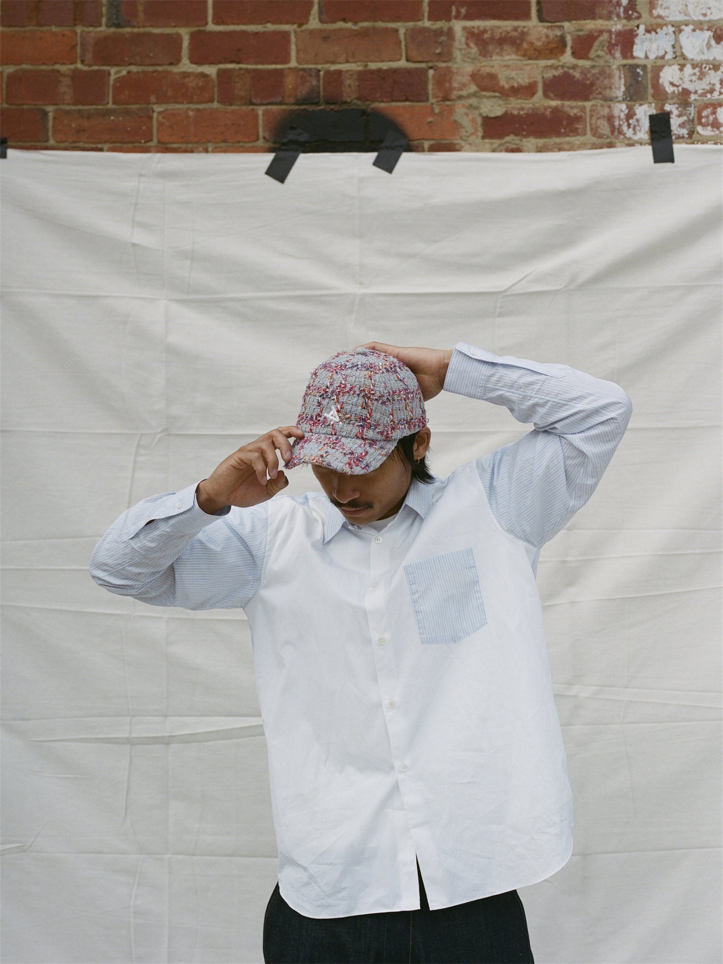 [Formula A] Cap - Red & Blue Woven Fabrics