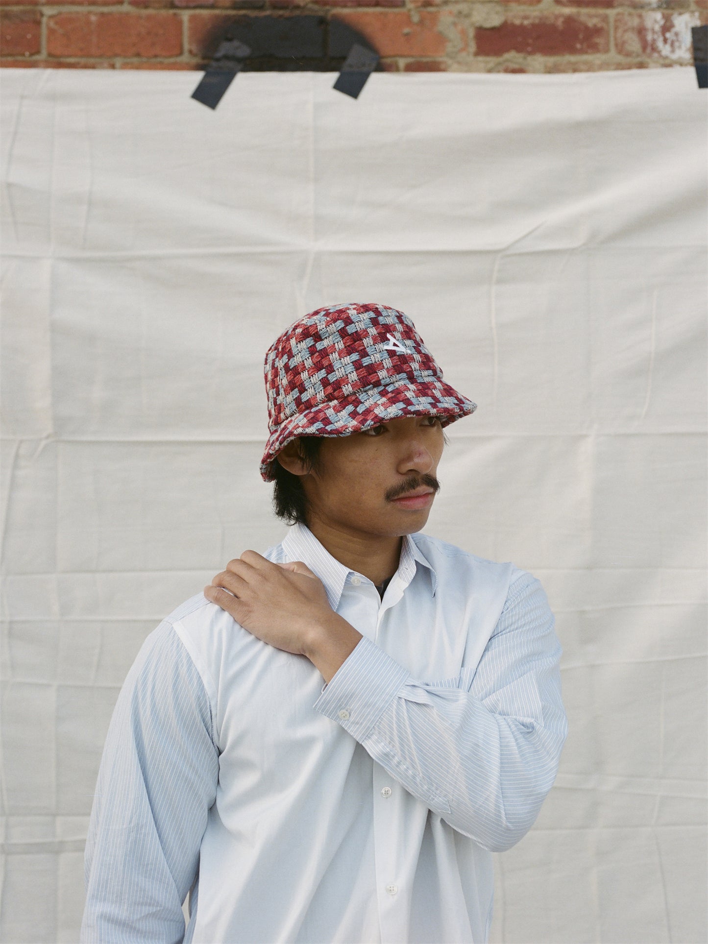 [Formula A] Bucket hat - Red & Blue Tartan