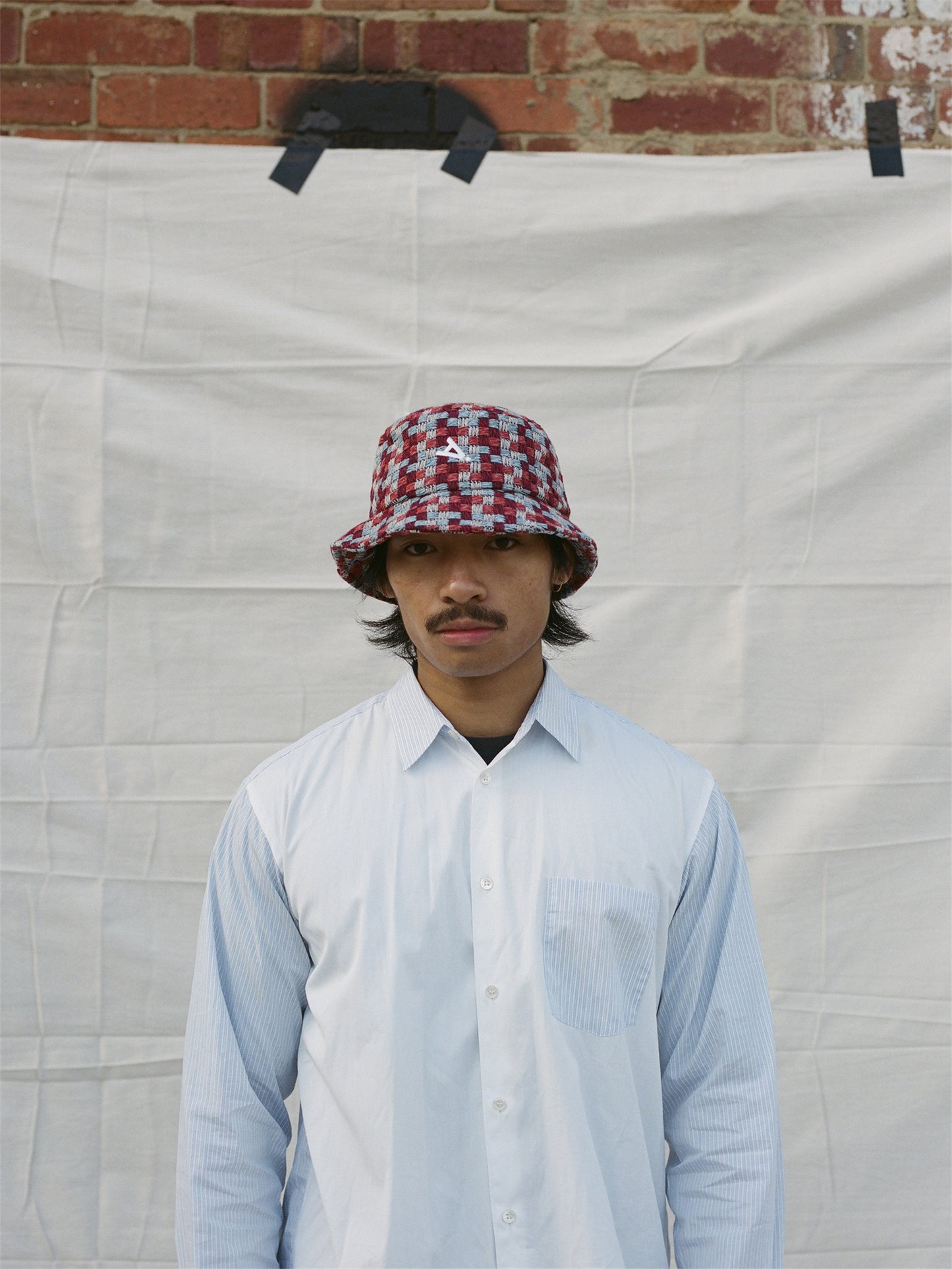 [Formula A] Bucket hat - Red & Blue Tartan