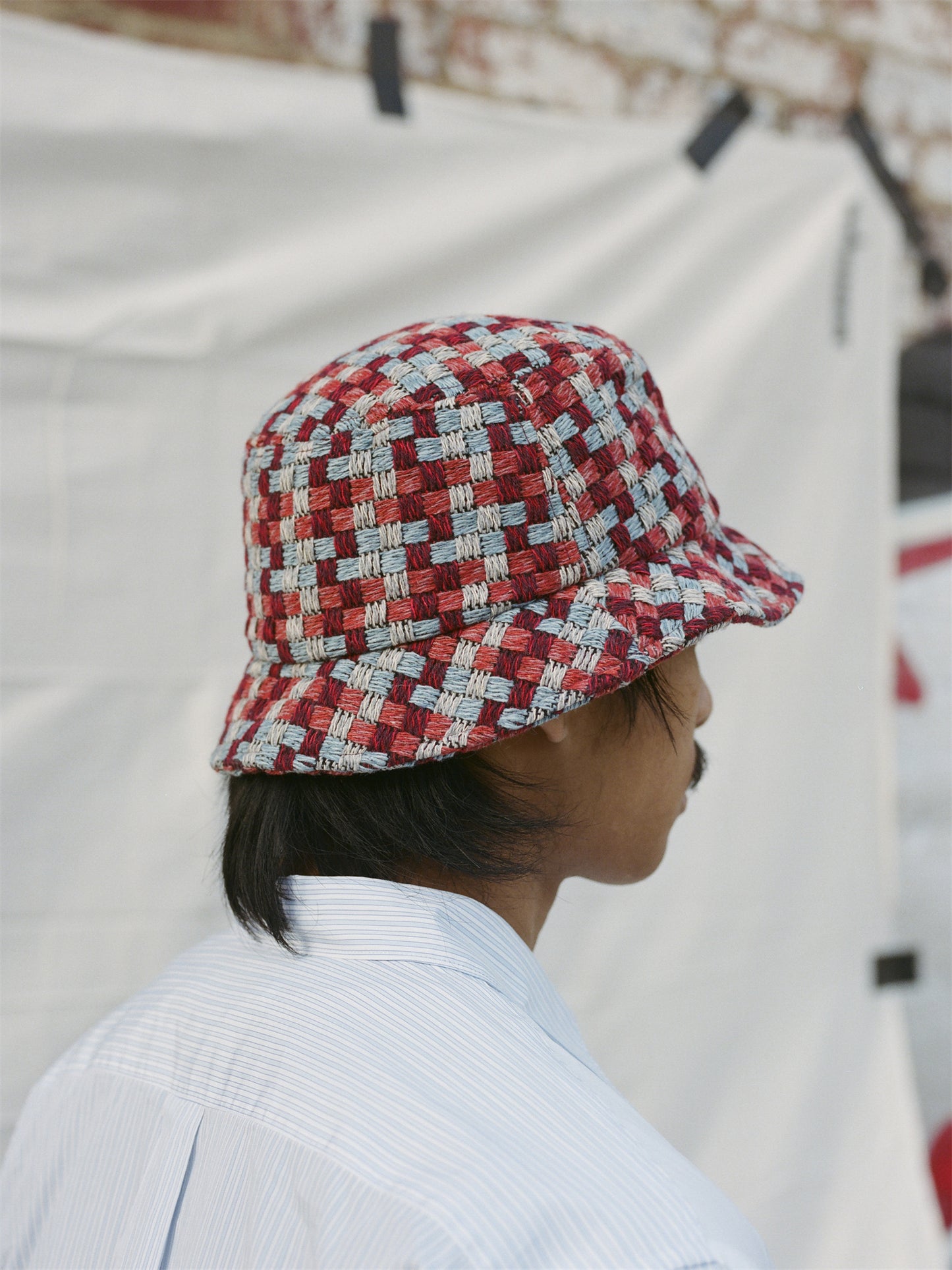 [Formula A] Bucket hat - Red & Blue Tartan