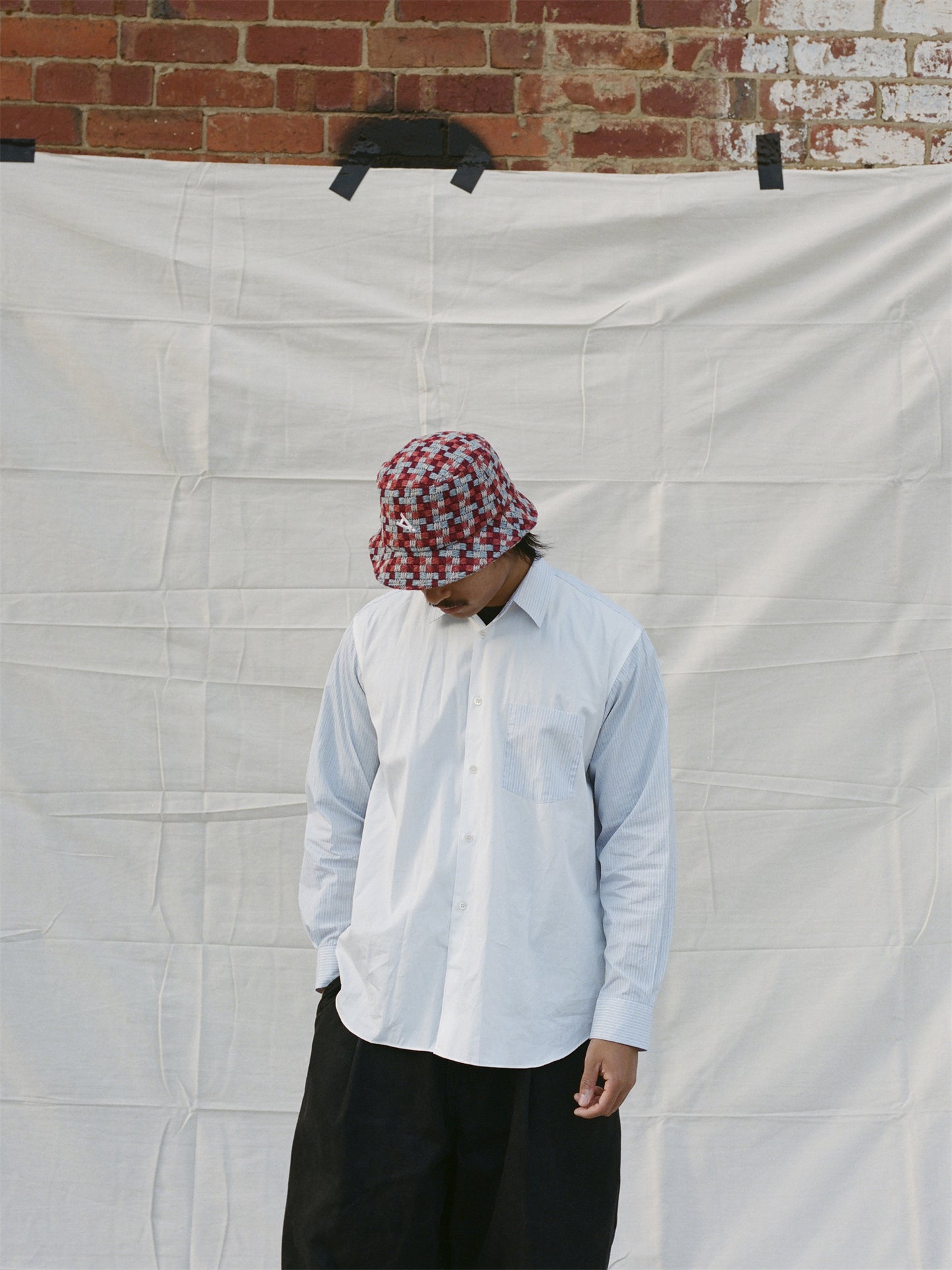 [Formula A] Bucket hat - Red & Blue Tartan