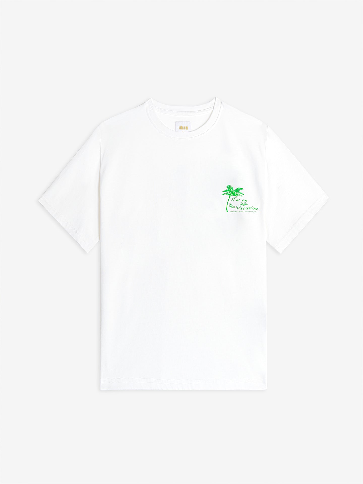 [I'm on vacation] Tee - Ivory/green