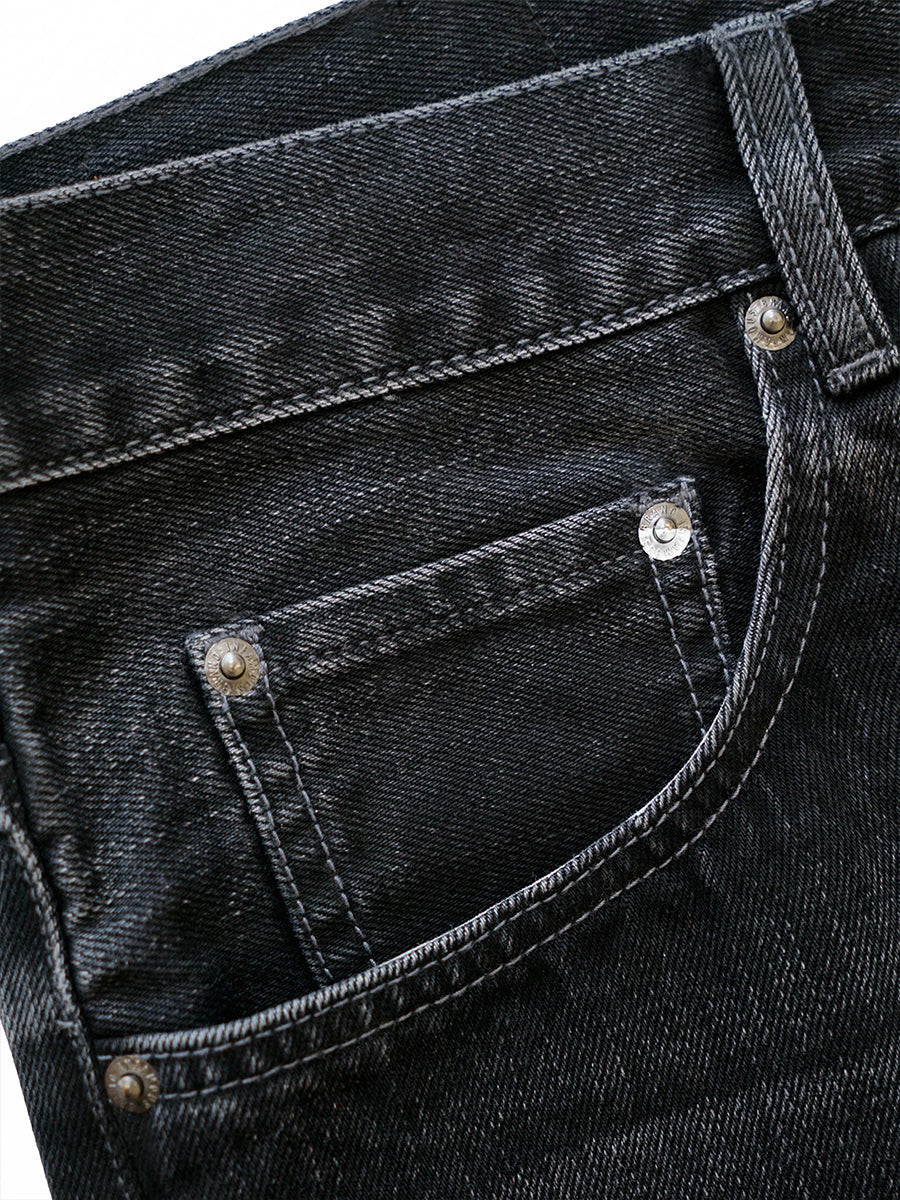 [Imported Okayama fabric] Jeans - Blak