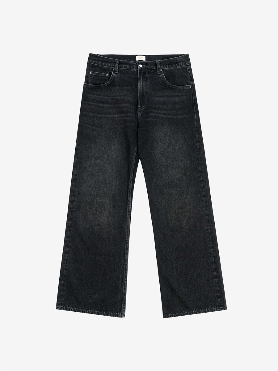 [Imported Okayama fabric] Jeans - Blak