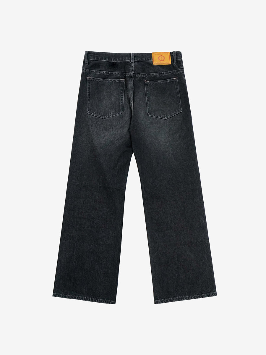 [Imported Okayama fabric] Jeans - Blak
