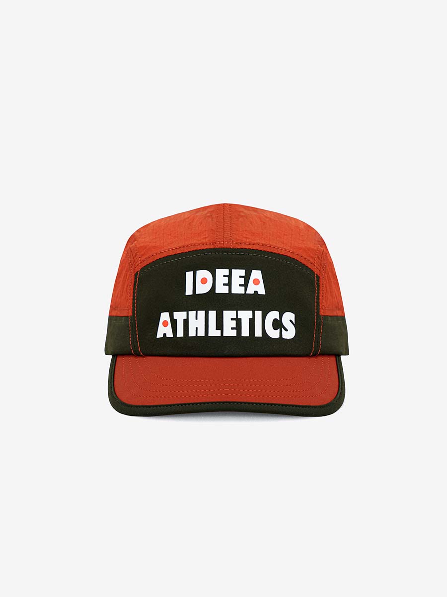 「ATHLETICS」Running Cap - olive green & orange