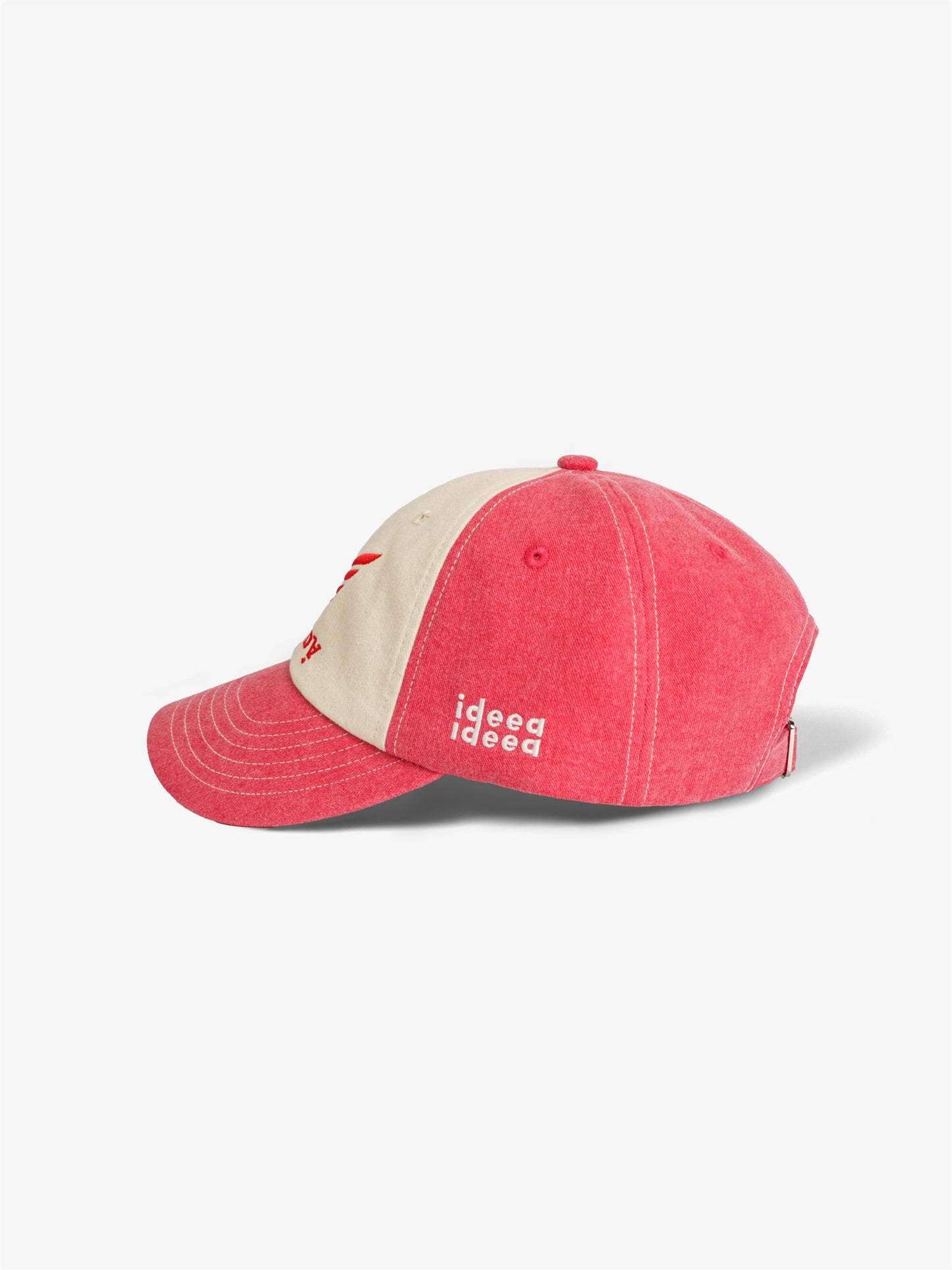 ["HONDA" Jade - Dyed Colorblocked Biker] Cap - Washed Red Patchwork