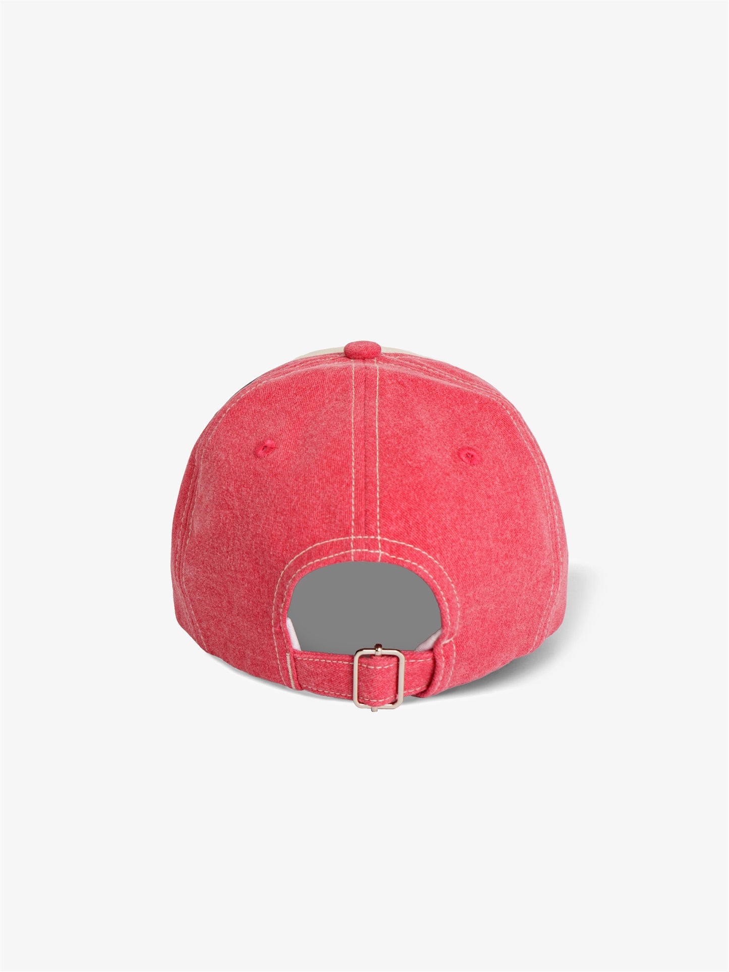 ["HONDA" Jade - Dyed Colorblocked Biker] Cap - Washed Red Patchwork